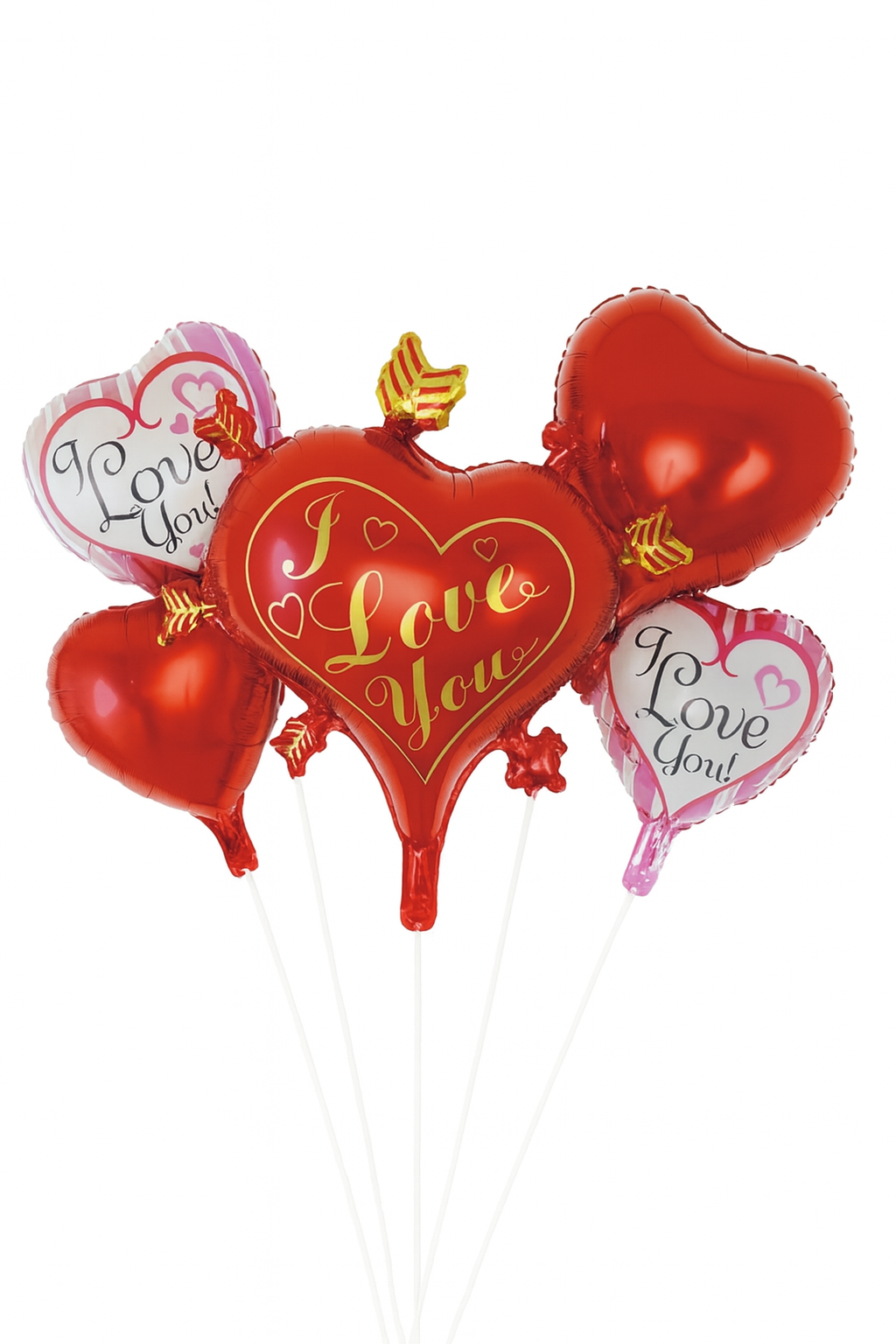 I Love You Kalp Folyo Balon Seti – 5 Adet