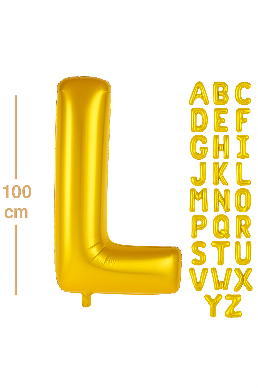 100 cm Altın Renk Harf Folyo Balon – L harf