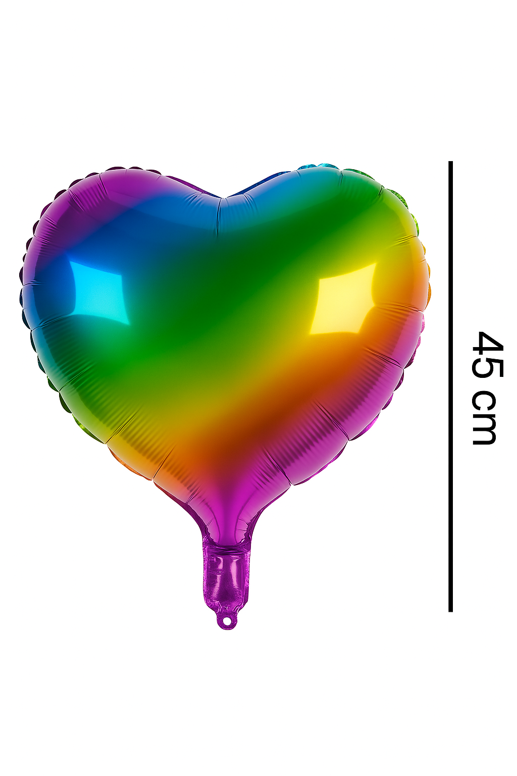 Gökkuşağı Kalp Folyo Balon – 45 cm