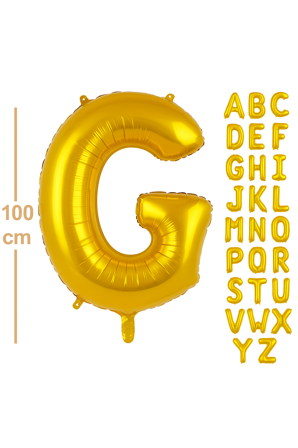 100 cm Altın Renk Harf Folyo Balon – G harf