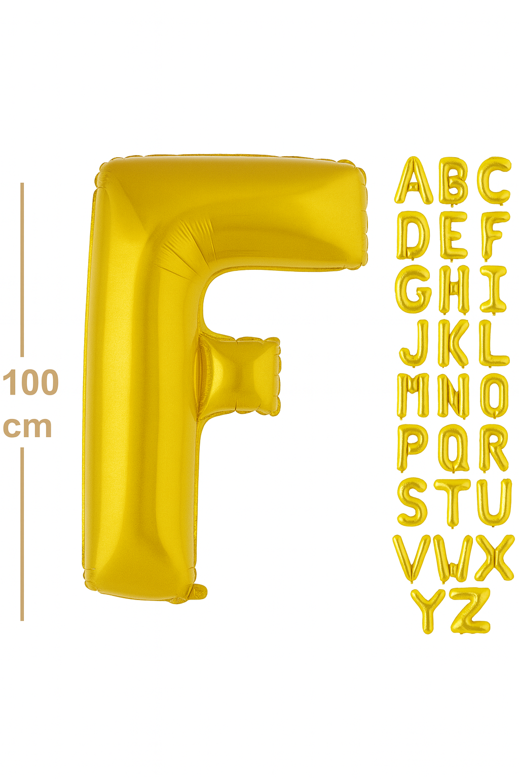 100 cm Altın Renk Harf Folyo Balon – F harf
