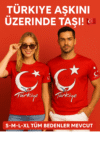Türkiye Temalı Kırmızı Unisex Tişört – Ay Yıldız Desenli