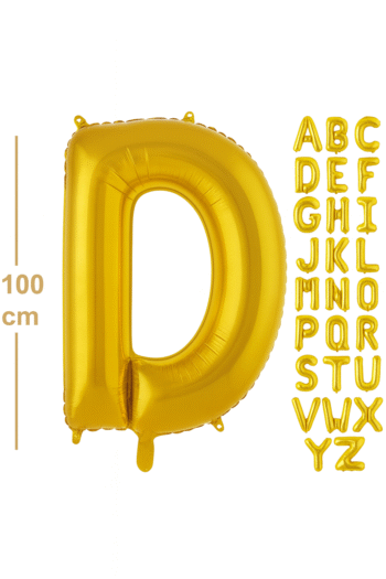 100 cm Altın Renk Harf Folyo Balon – D harf