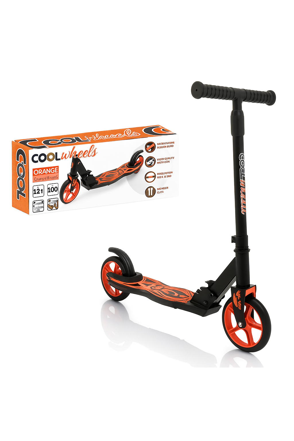 Cool Wheels Katlanabilir Scooter 12+ Turuncu– 100 kg Taşıma Kapasiteli
