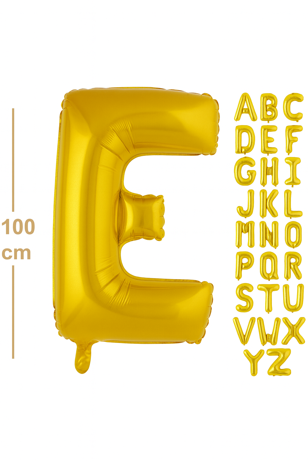 100 cm Altın Renk Harf Folyo Balon – E harf