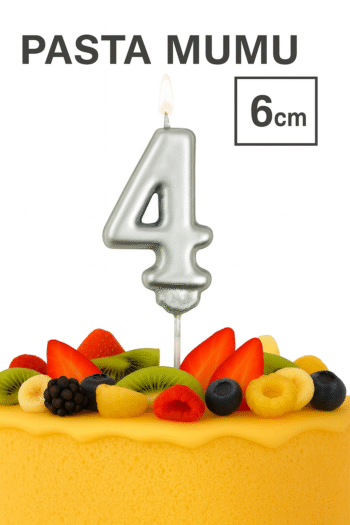 Eagle Candle Rakamlı Pasta Mumu 4 – Gümüş (6 cm)