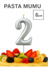 Eagle Candle Gümüş Rakamlı Pasta Mumu 2 (6 cm)