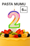 MS Birthday Candle Rakamlı Pasta Mumu 2 – Renkli Simli