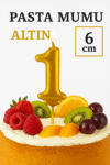 Altın Renk Doğum Günü Pasta Mumu – Rakam Mum (1), 6 cm