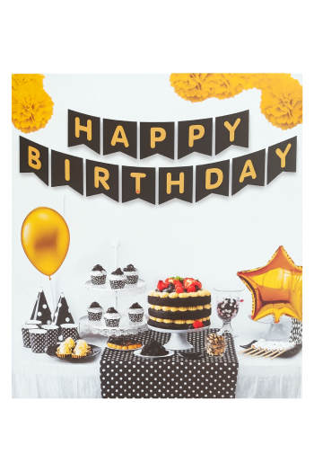 Doğum Günü Dekorasyonu Happy Birthday Yazılı Afiş